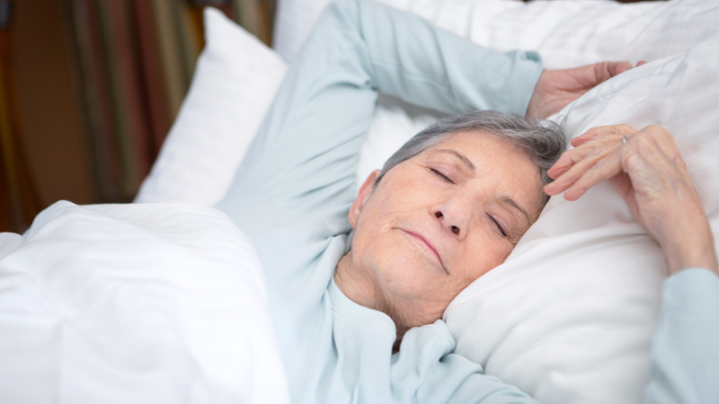 elderly woman sleeping